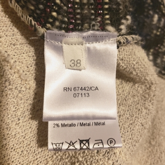Peruzzi Cardigan Sweater Beige  Metallic Multi Colored Luxury Italian W-38 EUC - Picture 11 of 11